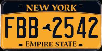 NY license plate FBB2542