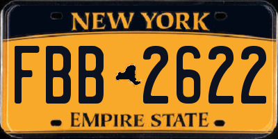NY license plate FBB2622
