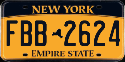 NY license plate FBB2624