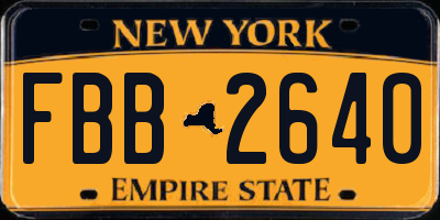 NY license plate FBB2640