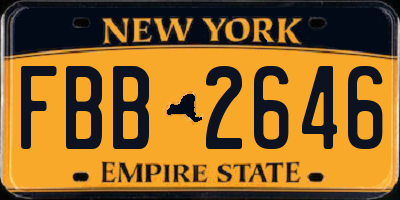 NY license plate FBB2646