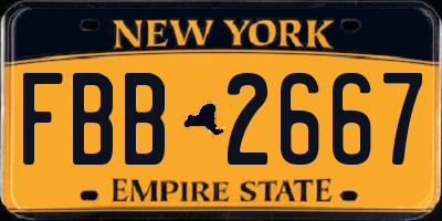 NY license plate FBB2667
