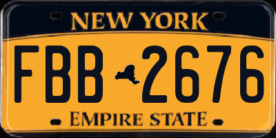 NY license plate FBB2676