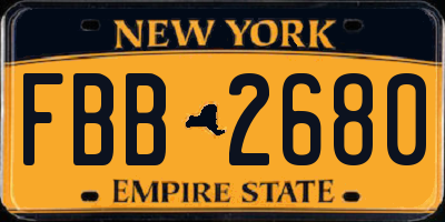 NY license plate FBB2680