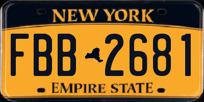 NY license plate FBB2681