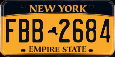 NY license plate FBB2684