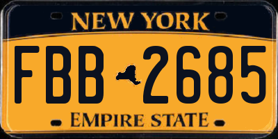 NY license plate FBB2685