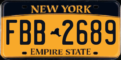NY license plate FBB2689