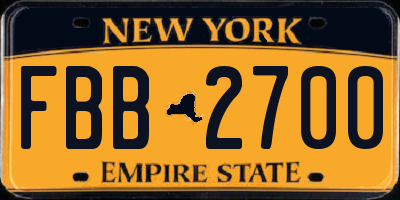 NY license plate FBB2700