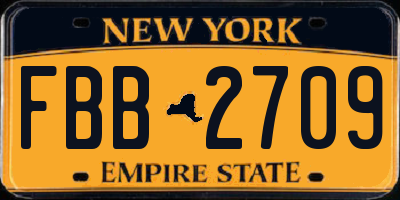 NY license plate FBB2709