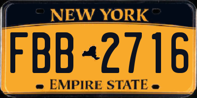 NY license plate FBB2716