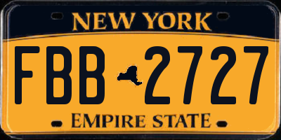 NY license plate FBB2727