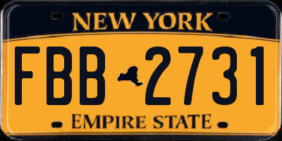 NY license plate FBB2731