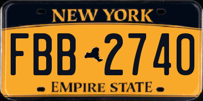 NY license plate FBB2740