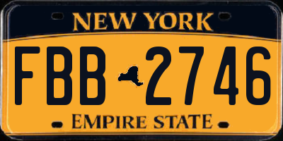 NY license plate FBB2746