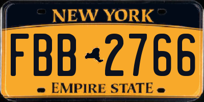 NY license plate FBB2766