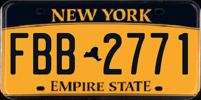 NY license plate FBB2771