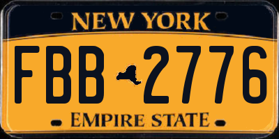 NY license plate FBB2776