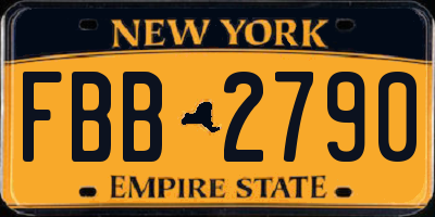 NY license plate FBB2790