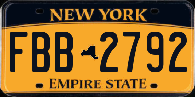 NY license plate FBB2792