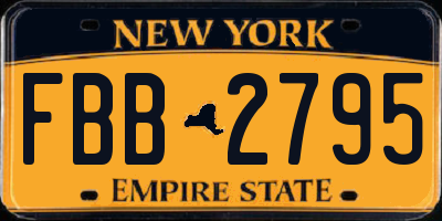 NY license plate FBB2795