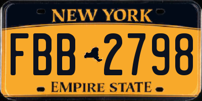 NY license plate FBB2798