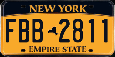 NY license plate FBB2811