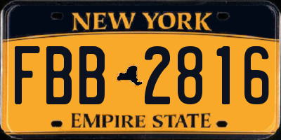NY license plate FBB2816