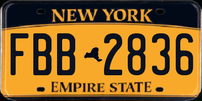 NY license plate FBB2836