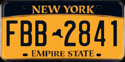 NY license plate FBB2841