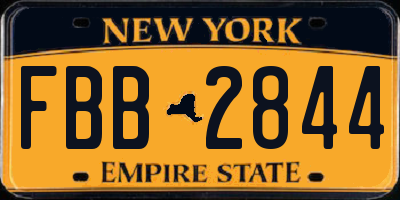 NY license plate FBB2844