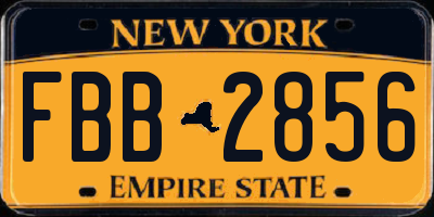 NY license plate FBB2856