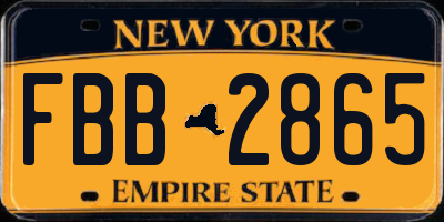 NY license plate FBB2865