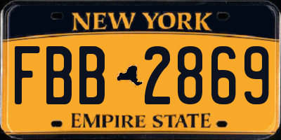 NY license plate FBB2869