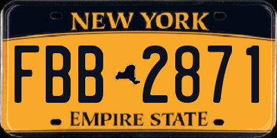 NY license plate FBB2871
