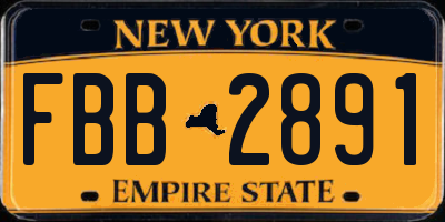 NY license plate FBB2891