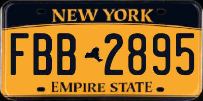 NY license plate FBB2895