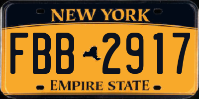 NY license plate FBB2917