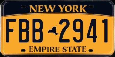 NY license plate FBB2941