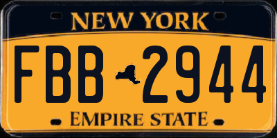 NY license plate FBB2944