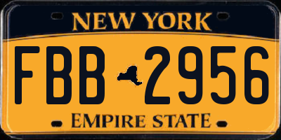 NY license plate FBB2956