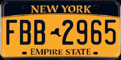 NY license plate FBB2965