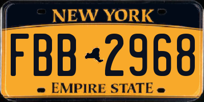 NY license plate FBB2968