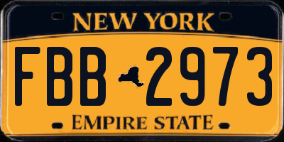 NY license plate FBB2973
