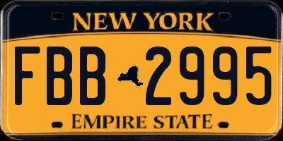 NY license plate FBB2995