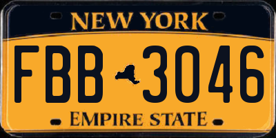 NY license plate FBB3046