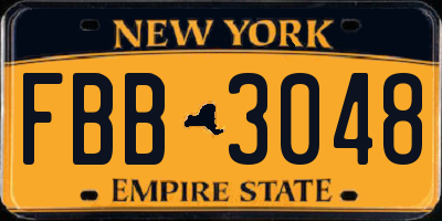 NY license plate FBB3048