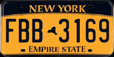 NY license plate FBB3169