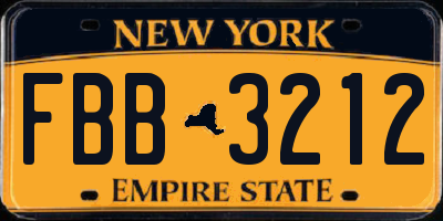 NY license plate FBB3212