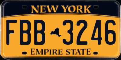 NY license plate FBB3246